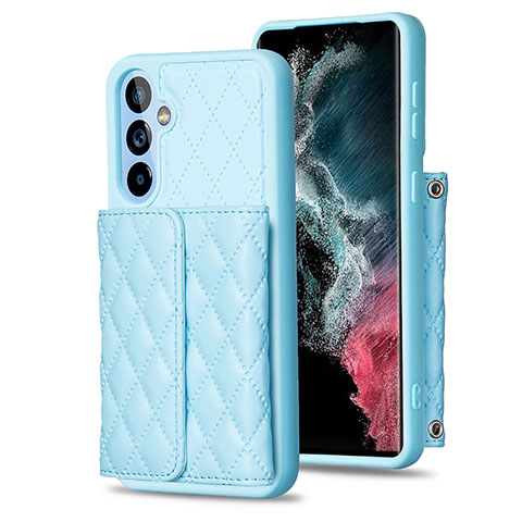 Silikon Hülle Handyhülle Gummi Schutzhülle Flexible Leder Tasche BF3 für Samsung Galaxy A54 5G Hellblau