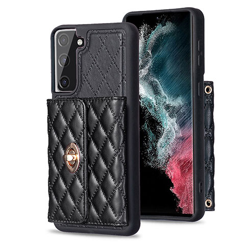 Silikon Hülle Handyhülle Gummi Schutzhülle Flexible Leder Tasche BF3 für Samsung Galaxy S21 FE 5G Schwarz