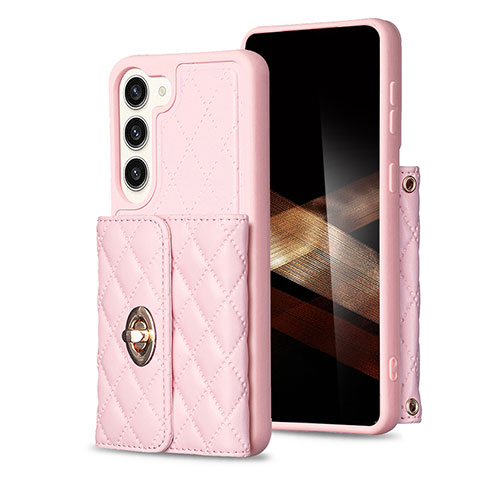 Silikon Hülle Handyhülle Gummi Schutzhülle Flexible Leder Tasche BF3 für Samsung Galaxy S24 5G Rosegold