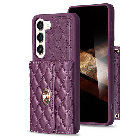 Silikon Hülle Handyhülle Gummi Schutzhülle Flexible Leder Tasche BF3 für Samsung Galaxy S24 Plus 5G Violett