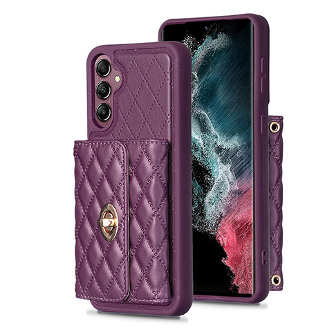 Silikon Hülle Handyhülle Gummi Schutzhülle Flexible Leder Tasche BF4 für Samsung Galaxy A14 4G Violett