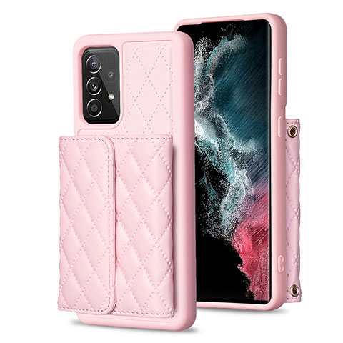 Silikon Hülle Handyhülle Gummi Schutzhülle Flexible Leder Tasche BF4 für Samsung Galaxy A52 5G Rosegold