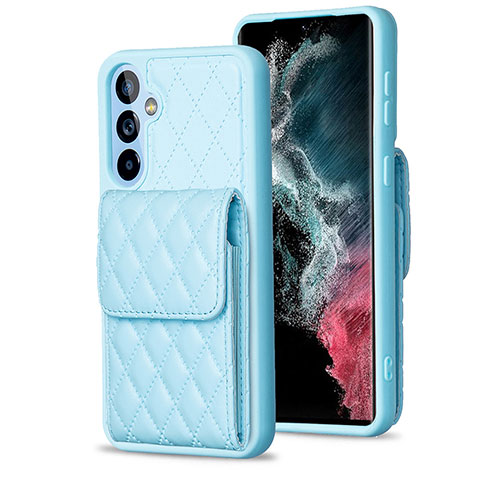 Silikon Hülle Handyhülle Gummi Schutzhülle Flexible Leder Tasche BF4 für Samsung Galaxy A54 5G Hellblau