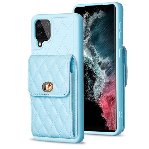 Silikon Hülle Handyhülle Gummi Schutzhülle Flexible Leder Tasche BF4 für Samsung Galaxy F12 Hellblau