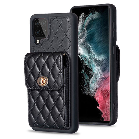 Silikon Hülle Handyhülle Gummi Schutzhülle Flexible Leder Tasche BF4 für Samsung Galaxy M12 Schwarz