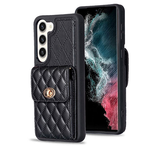 Silikon Hülle Handyhülle Gummi Schutzhülle Flexible Leder Tasche BF4 für Samsung Galaxy S22 5G Schwarz