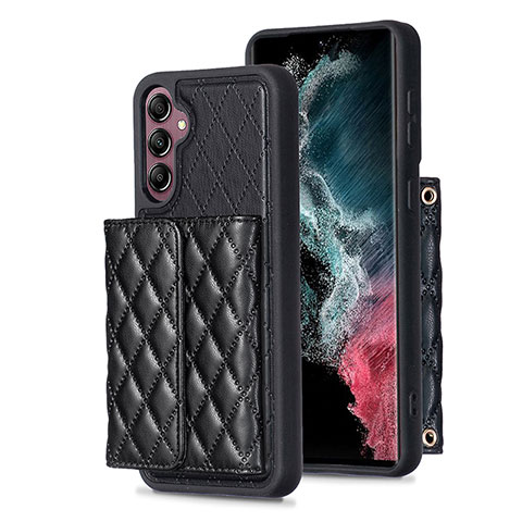 Silikon Hülle Handyhülle Gummi Schutzhülle Flexible Leder Tasche BF5 für Samsung Galaxy A14 4G Schwarz