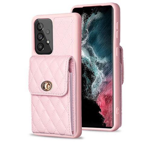 Silikon Hülle Handyhülle Gummi Schutzhülle Flexible Leder Tasche BF5 für Samsung Galaxy A53 5G Rosegold