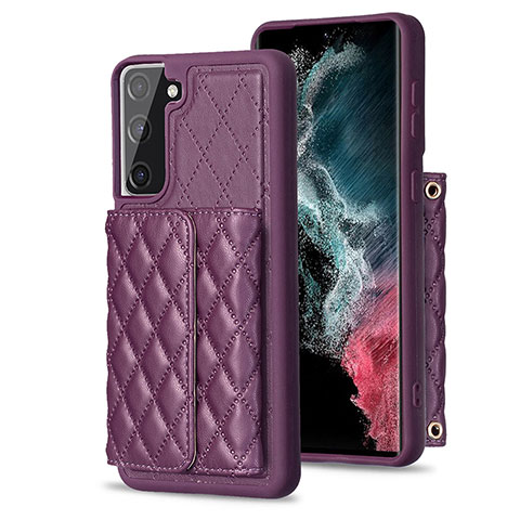 Silikon Hülle Handyhülle Gummi Schutzhülle Flexible Leder Tasche BF5 für Samsung Galaxy S21 FE 5G Violett