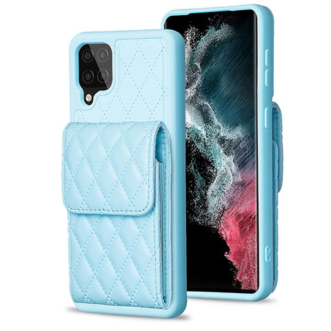 Silikon Hülle Handyhülle Gummi Schutzhülle Flexible Leder Tasche BF6 für Samsung Galaxy A12 Nacho Hellblau