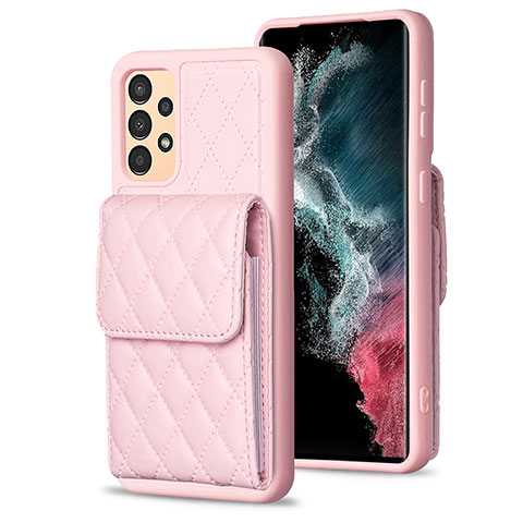 Silikon Hülle Handyhülle Gummi Schutzhülle Flexible Leder Tasche BF6 für Samsung Galaxy A13 4G Rosegold