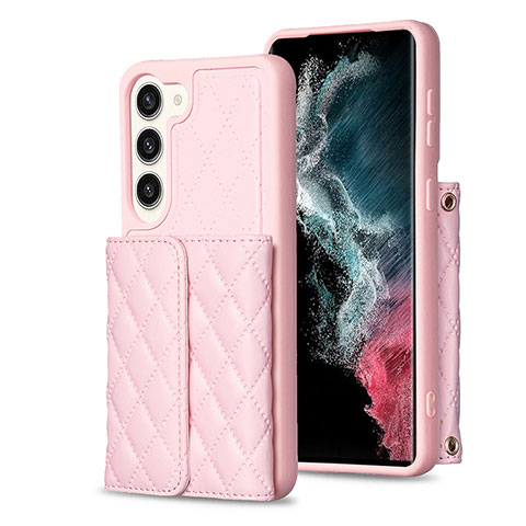 Silikon Hülle Handyhülle Gummi Schutzhülle Flexible Leder Tasche BF6 für Samsung Galaxy S23 5G Rosegold