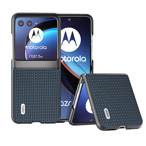 Silikon Hülle Handyhülle Gummi Schutzhülle Flexible Leder Tasche BH4 für Motorola Moto Razr 40 Ultra 5G Blau