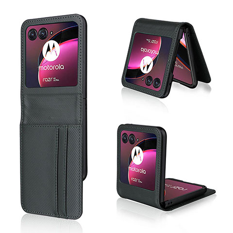 Silikon Hülle Handyhülle Gummi Schutzhülle Flexible Leder Tasche BY1 für Motorola Moto Razr 40 Ultra 5G Dunkelgrau