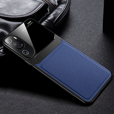 Silikon Hülle Handyhülle Gummi Schutzhülle Flexible Leder Tasche FL1 für Huawei P60 Art Blau