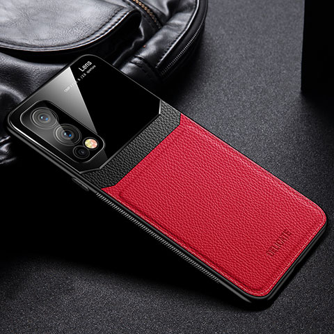 Silikon Hülle Handyhülle Gummi Schutzhülle Flexible Leder Tasche FL1 für OnePlus Nord 2 5G Rot