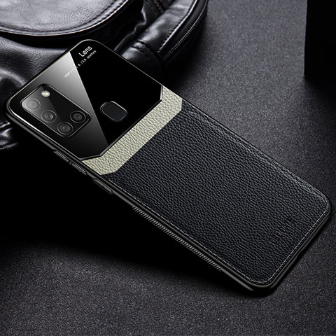 Silikon Hülle Handyhülle Gummi Schutzhülle Flexible Leder Tasche FL1 für Samsung Galaxy A21s Schwarz