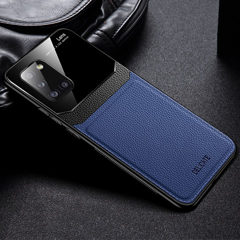 Silikon Hülle Handyhülle Gummi Schutzhülle Flexible Leder Tasche FL1 für Samsung Galaxy A31 Blau