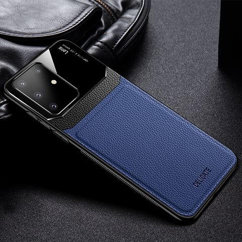 Silikon Hülle Handyhülle Gummi Schutzhülle Flexible Leder Tasche FL1 für Samsung Galaxy M60s Blau