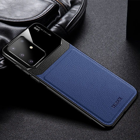Silikon Hülle Handyhülle Gummi Schutzhülle Flexible Leder Tasche FL1 für Samsung Galaxy S10 Lite Blau
