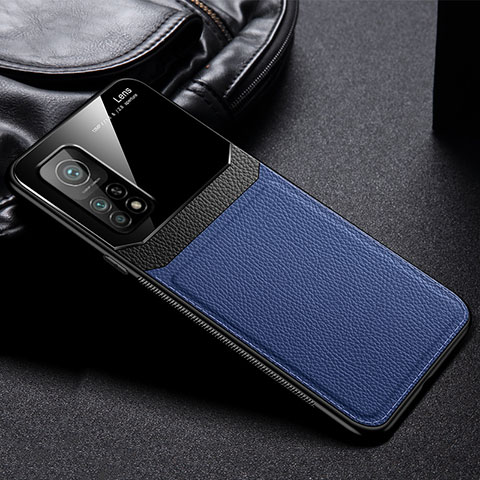 Silikon Hülle Handyhülle Gummi Schutzhülle Flexible Leder Tasche FL1 für Xiaomi Mi 10T 5G Blau