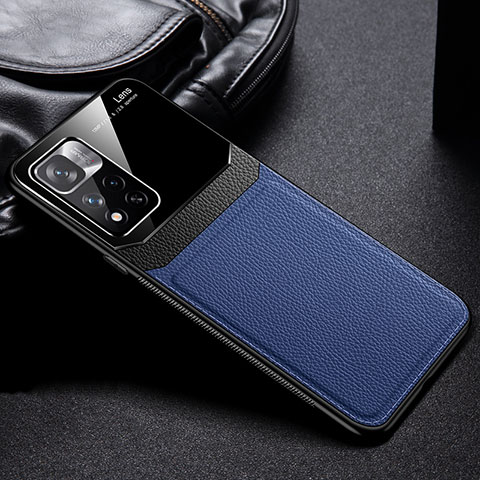 Silikon Hülle Handyhülle Gummi Schutzhülle Flexible Leder Tasche FL1 für Xiaomi Poco M4 Pro 5G Blau