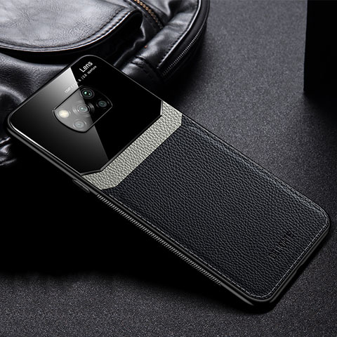 Silikon Hülle Handyhülle Gummi Schutzhülle Flexible Leder Tasche FL1 für Xiaomi Poco X3 Schwarz