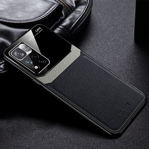 Silikon Hülle Handyhülle Gummi Schutzhülle Flexible Leder Tasche FL1 für Xiaomi Poco X4 NFC Schwarz