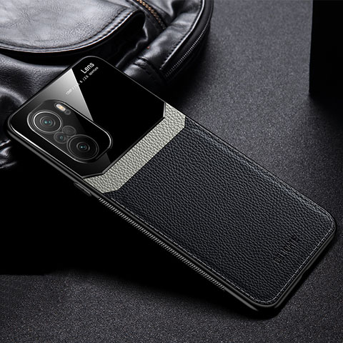 Silikon Hülle Handyhülle Gummi Schutzhülle Flexible Leder Tasche FL1 für Xiaomi Redmi Note 11 SE India 4G Schwarz