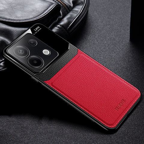 Silikon Hülle Handyhülle Gummi Schutzhülle Flexible Leder Tasche FL1 für Xiaomi Redmi Note 13 Pro 5G Rot