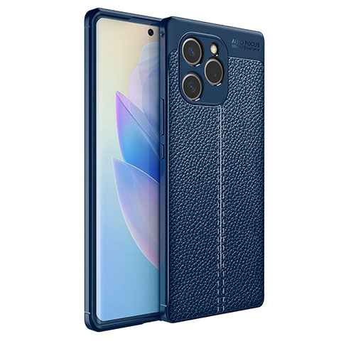 Silikon Hülle Handyhülle Gummi Schutzhülle Flexible Leder Tasche für Huawei Honor 60 SE 5G Blau