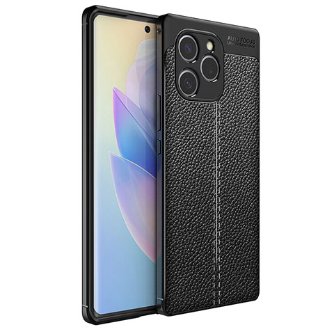 Silikon Hülle Handyhülle Gummi Schutzhülle Flexible Leder Tasche für Huawei Honor 60 SE 5G Schwarz