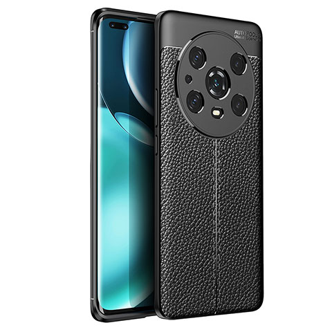 Silikon Hülle Handyhülle Gummi Schutzhülle Flexible Leder Tasche für Huawei Honor Magic4 Pro 5G Schwarz