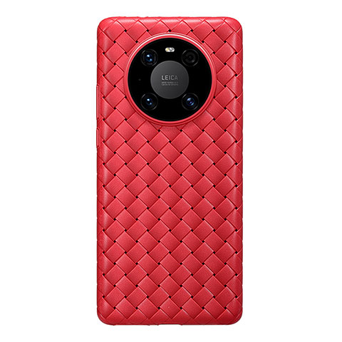 Silikon Hülle Handyhülle Gummi Schutzhülle Flexible Leder Tasche für Huawei Mate 40 Pro Rot