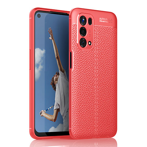 Silikon Hülle Handyhülle Gummi Schutzhülle Flexible Leder Tasche für Oppo A54 5G Rot