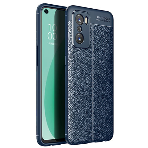 Silikon Hülle Handyhülle Gummi Schutzhülle Flexible Leder Tasche für Oppo A55S 5G Blau