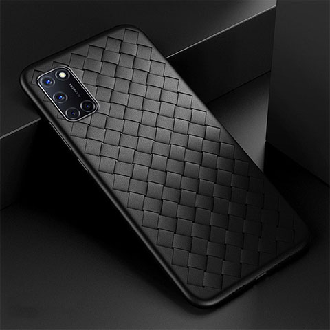 Silikon Hülle Handyhülle Gummi Schutzhülle Flexible Leder Tasche für Oppo A72 Schwarz