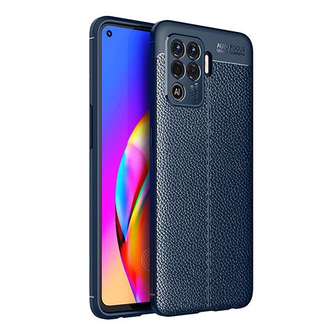 Silikon Hülle Handyhülle Gummi Schutzhülle Flexible Leder Tasche für Oppo A94 4G Blau