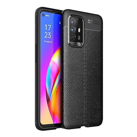 Silikon Hülle Handyhülle Gummi Schutzhülle Flexible Leder Tasche für Oppo A95 5G Schwarz