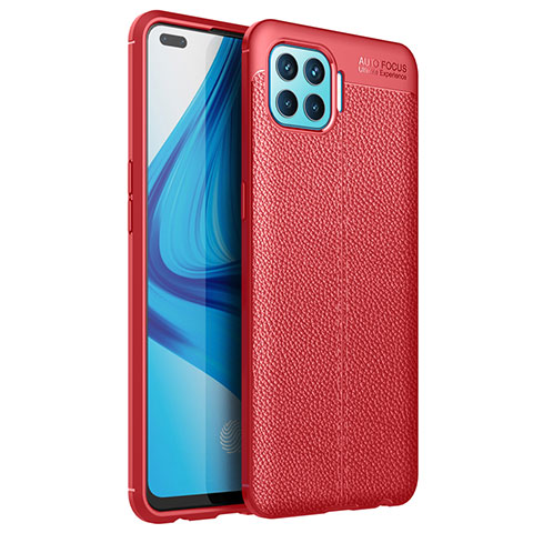 Silikon Hülle Handyhülle Gummi Schutzhülle Flexible Leder Tasche für Oppo F17 Pro Rot