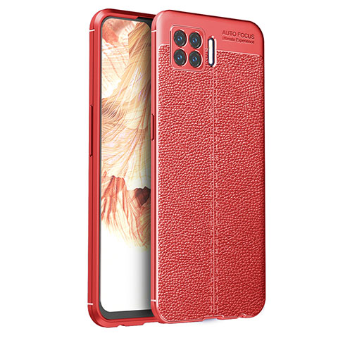 Silikon Hülle Handyhülle Gummi Schutzhülle Flexible Leder Tasche für Oppo F17 Rot