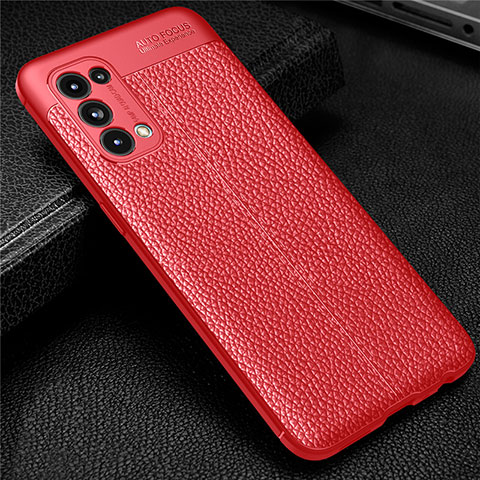 Silikon Hülle Handyhülle Gummi Schutzhülle Flexible Leder Tasche für Oppo Find X3 Lite 5G Rot