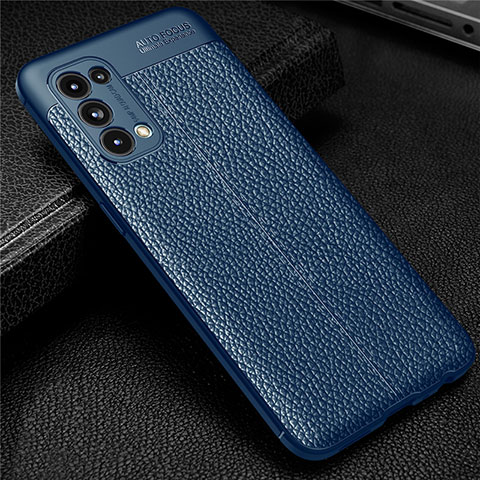 Silikon Hülle Handyhülle Gummi Schutzhülle Flexible Leder Tasche für Oppo Reno5 Pro 5G Blau