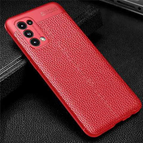 Silikon Hülle Handyhülle Gummi Schutzhülle Flexible Leder Tasche für Oppo Reno5 Pro 5G Rot