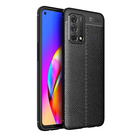 Silikon Hülle Handyhülle Gummi Schutzhülle Flexible Leder Tasche für Oppo Reno6 Lite Schwarz