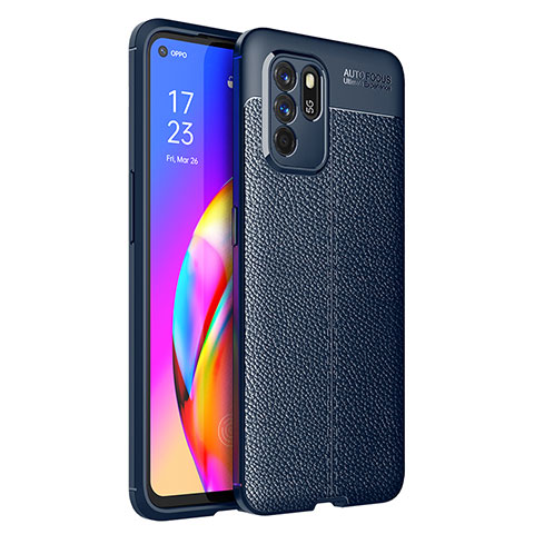 Silikon Hülle Handyhülle Gummi Schutzhülle Flexible Leder Tasche für Oppo Reno6 Z 5G Blau