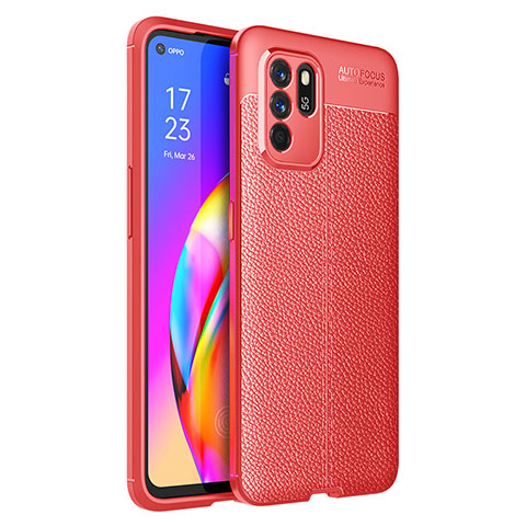 Silikon Hülle Handyhülle Gummi Schutzhülle Flexible Leder Tasche für Oppo Reno6 Z 5G Rot