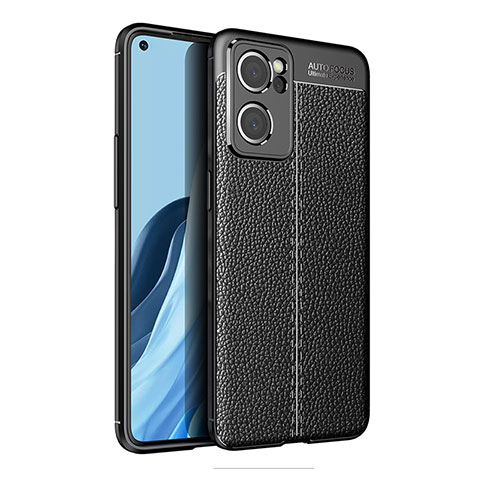 Silikon Hülle Handyhülle Gummi Schutzhülle Flexible Leder Tasche für Oppo Reno7 SE 5G Schwarz