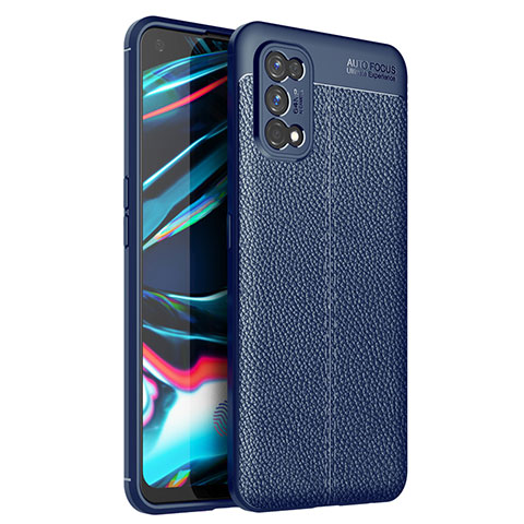 Silikon Hülle Handyhülle Gummi Schutzhülle Flexible Leder Tasche für Realme 7 Pro Blau