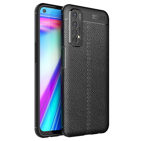 Silikon Hülle Handyhülle Gummi Schutzhülle Flexible Leder Tasche für Realme 7 Schwarz